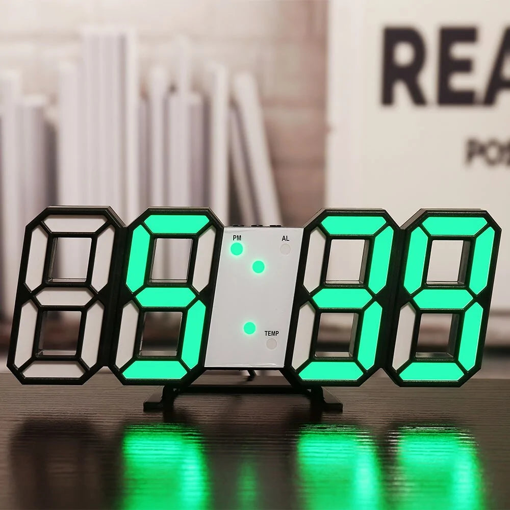 3D LED Digital Wall Clock Home Decor